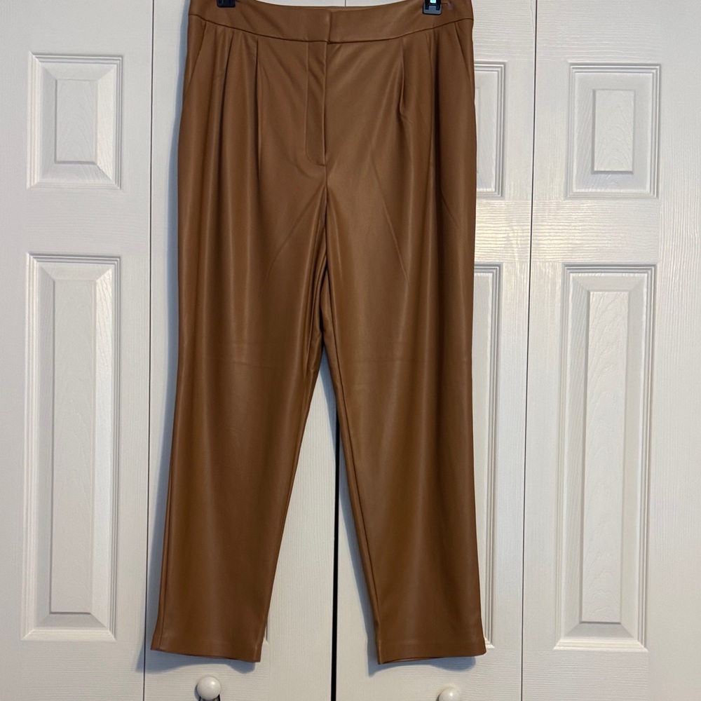 Express Tan Faux Leather Pants NWT